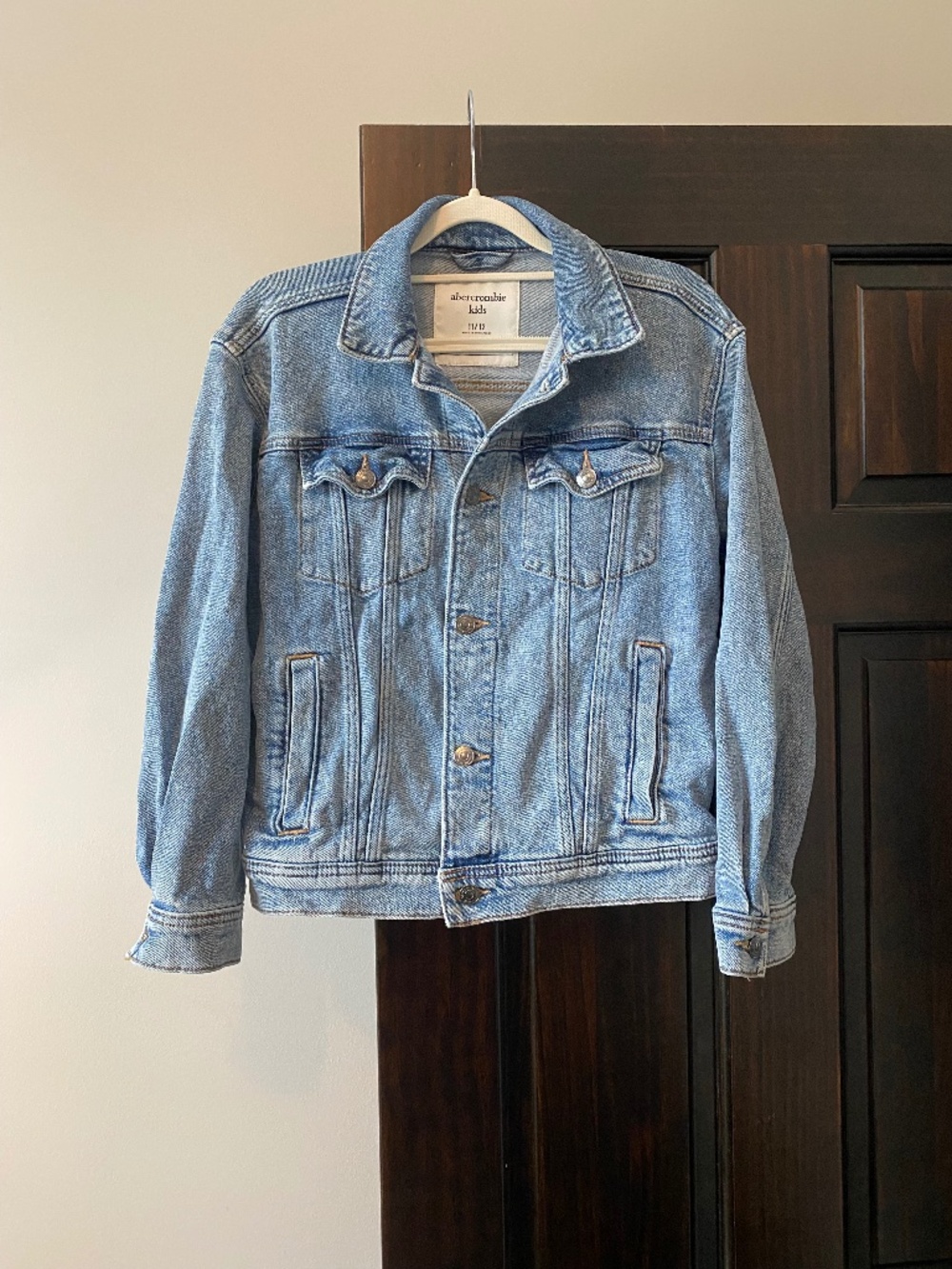 Abercrombie Kids Denim Jacket Size 11/12 Blue Jean Trucker Button Front